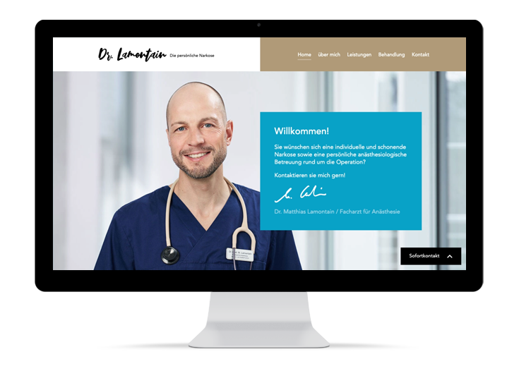 Startseite der CMS-Webseite Dr. Lamontain
