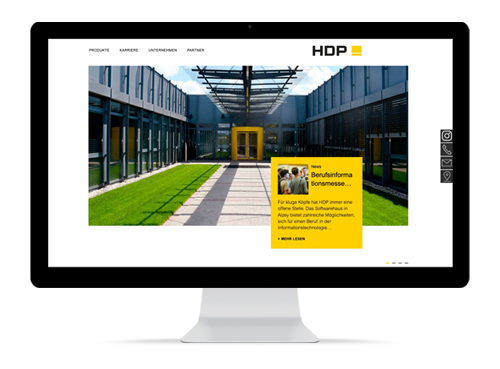 Die Startseite der HDP GmbH