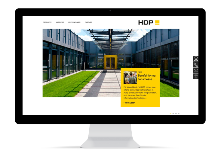 Homepage der HDP GmbH CMS Webseite