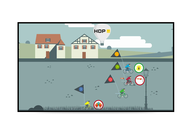 Visualisierung des HDP Mehrspieler Game zum Einsatz auf Messen